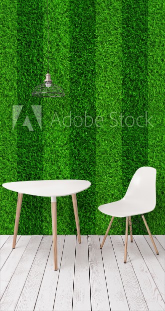 Picture of Green grass soccer field background